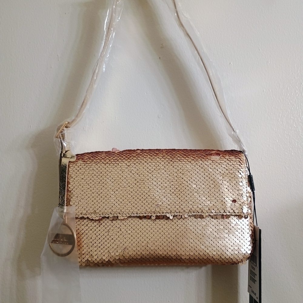 Nicole Miller Gold Shoulder Bag Minimalist Design